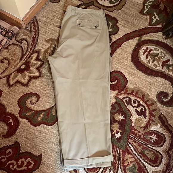 Vtg ORVIS Size 46 Cotton Khaki Low-Pleat Buttoned Side-Pockets Casual Career - Picture 6 of 16